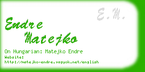 endre matejko business card